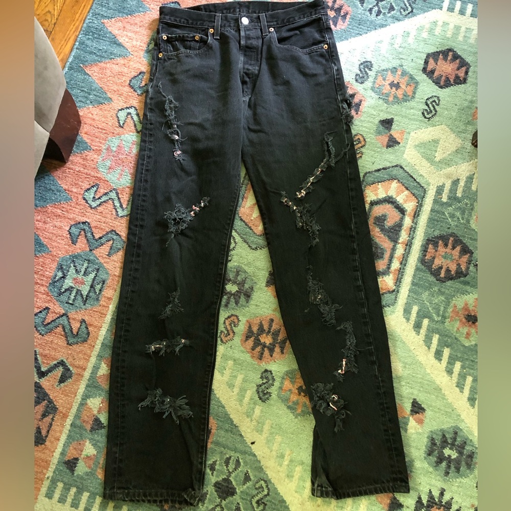 Vintage Distressed 501 Black Levis